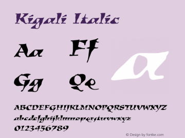 Kigali Italic Version 1.00, build 4, s3图片样张