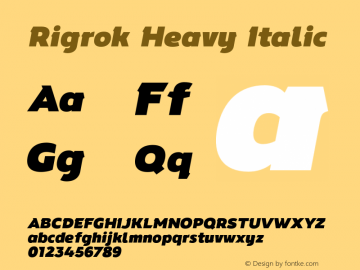 Rigrok-HeavyItalic Version 1.0 | wf-rip by RD图片样张