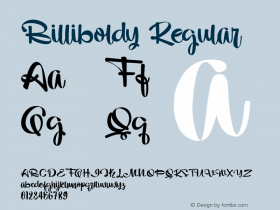 Billiboldy Version 1.00;July 8, 2021;FontCreator 13.0.0.2683 64-bit图片样张