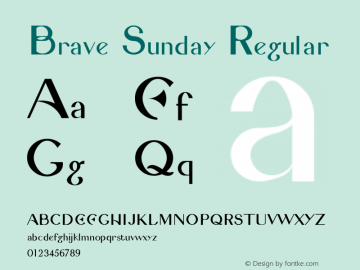 Brave Sunday Version 1.10;August 3, 2021;FontCreator 11.5.0.2422 64-bit图片样张