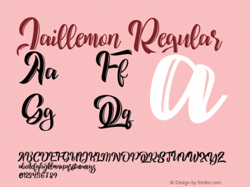 Jaillemon Version 1.010;Fontself Maker 3.5.1图片样张