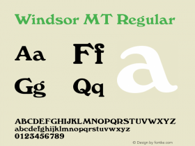 Windsor MT Regular 001.003 Font Sample