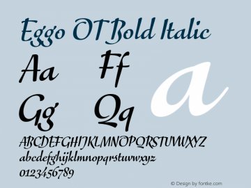 Eggo OT Bold Italic Version 7.60图片样张