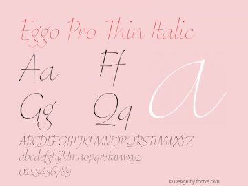 Eggo Pro Thin Italic Version 7.60图片样张