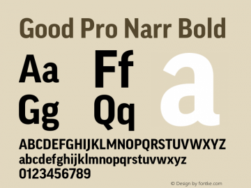 Good Pro Narr Bold Version 7.60图片样张