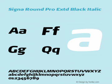 Signa Round Pro Extd Black Italic Version 7.504; 2017; Build 1028图片样张