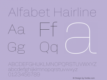 Alfabet Hairline Version 2.000;hotconv 1.0.109;makeotfexe 2.5.65596图片样张