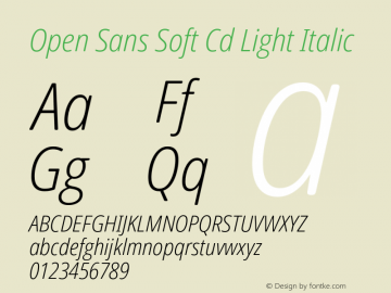 Open Sans Soft Cd Light Italic Version 1.000;hotconv 1.0.109;makeotfexe 2.5.65596图片样张
