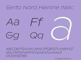 Ginto Nord Hairline Italic Version 1.000 | w-rip DC20180815图片样张