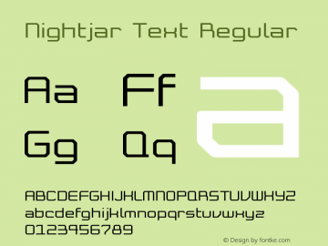 Nightjar Text Regular Version 1.100 2006 | web-ttf图片样张