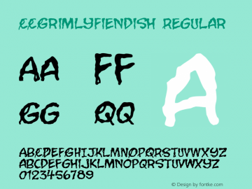 CCGrimlyFiendish Regular 001.000 Font Sample