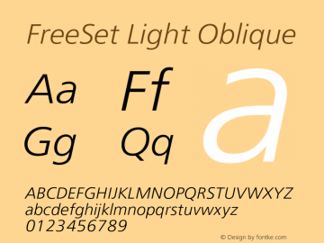 FreeSet Light Oblique Version 2.001图片样张