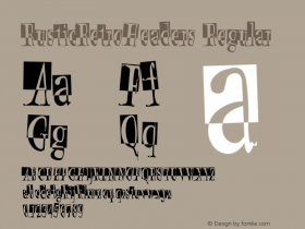 RusticRetroHeaders Regular Macromedia Fontographer 4.1 9/27/2004 Font Sample