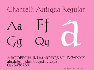 Chantelli Antiqua Regular Version 1.0图片样张