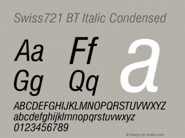 Swiss721 Cn BT Italic Version 5.0图片样张