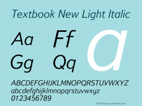 Textbook New Light Italic Version 1.001图片样张