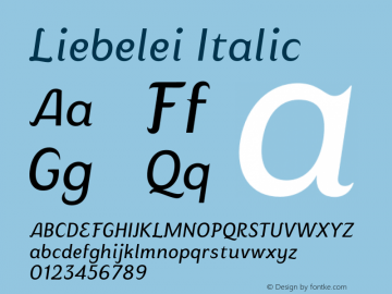 Liebelei Italic Version 3.000;FEAKit 1.0图片样张