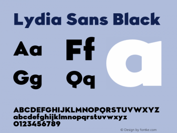 Lydia Sans Black Version 1.006;FEAKit 1.0图片样张