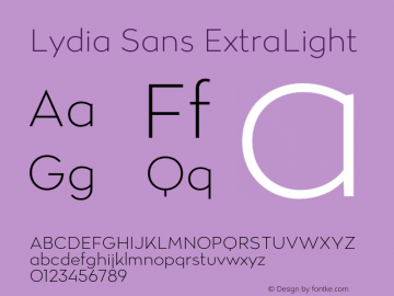 Lydia Sans ExtraLight Version 1.006;FEAKit 1.0图片样张