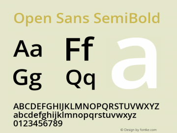 Open Sans SemiBold Version 3.000; ttfautohint (v1.8.4)图片样张