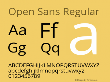 Open Sans Regular Version 3.000; ttfautohint (v1.8.4)图片样张