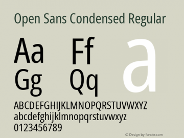 Open Sans Condensed Regular Version 3.000; ttfautohint (v1.8.4)图片样张