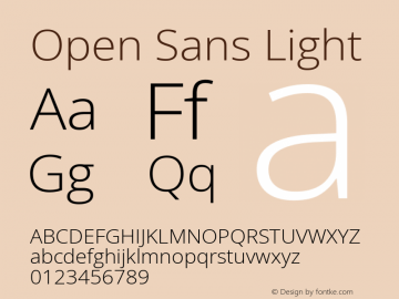 Open Sans Light Version 3.000; ttfautohint (v1.8.4)图片样张
