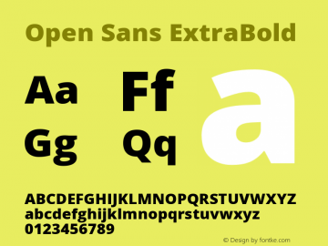 Open Sans ExtraBold Version 3.000; ttfautohint (v1.8.4)图片样张