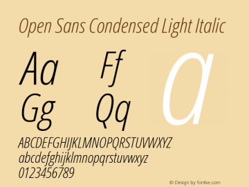 Open Sans Condensed Light Italic Version 3.000; ttfautohint (v1.8.4)图片样张