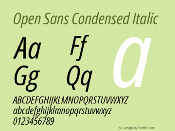 Open Sans Condensed Italic Version 3.000; ttfautohint (v1.8.4)图片样张