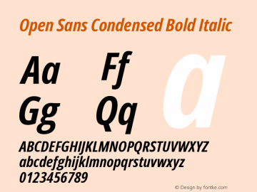 Open Sans Condensed Bold Italic Version 3.000; ttfautohint (v1.8.4)图片样张