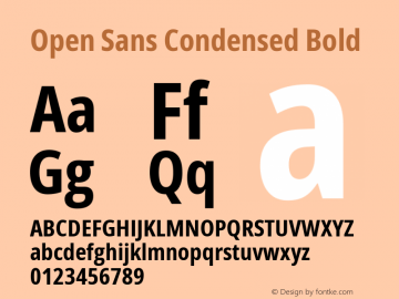 Open Sans Condensed Bold Version 3.000; ttfautohint (v1.8.4)图片样张