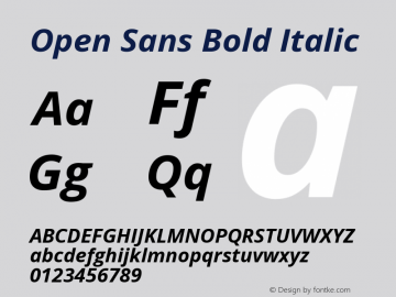 Open Sans Bold Italic Version 3.000; ttfautohint (v1.8.4)图片样张