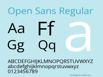 Open Sans Regular Version 3.000; ttfautohint (v1.8.4)图片样张