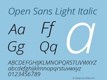 Open Sans Light Italic Version 3.000; ttfautohint (v1.8.4)图片样张