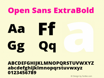 Open Sans ExtraBold Version 3.000; ttfautohint (v1.8.4)图片样张