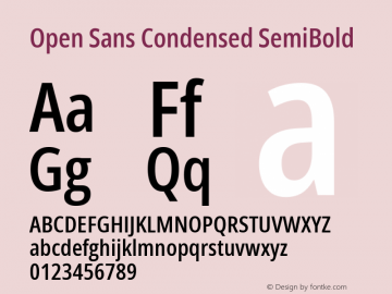 Open Sans Condensed SemiBold Version 3.000; ttfautohint (v1.8.4)图片样张