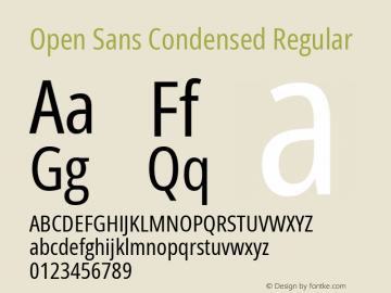 Open Sans Condensed Regular Version 3.000; ttfautohint (v1.8.4)图片样张