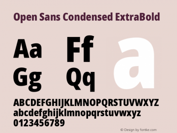 Open Sans Condensed ExtraBold Version 3.000; ttfautohint (v1.8.4)图片样张
