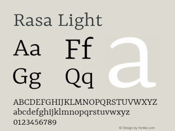 Rasa Light Version 2.004; ttfautohint (v1.8.3)图片样张