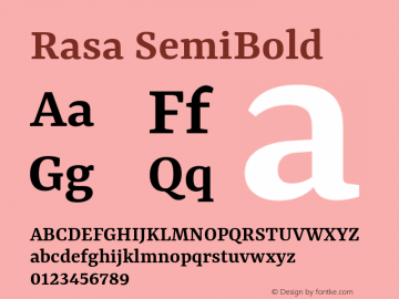 Rasa SemiBold Version 2.004; ttfautohint (v1.8.3)图片样张