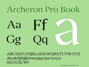 Archeron Pro Book Version 1.000;hotconv 1.0.109;makeotfexe 2.5.65596图片样张