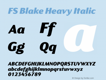 FSBlake-HeavyItalic Version 1.01图片样张