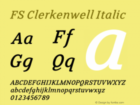 FSClerkenwell-Italic Version 6.01图片样张