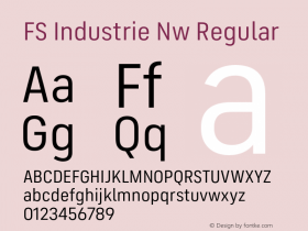 FS Industrie Nw Regular Version 1.03;PS 001.002;hotconv 1.0.88;makeotf.lib2.5.64775图片样张