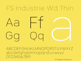 FS Industrie Wd Thin Version 1.03;PS 001.002;hotconv 1.0.88;makeotf.lib2.5.64775图片样张