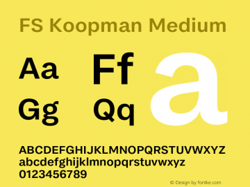 FS Koopman Medium Version 1.02;PS 001.001;hotconv 1.0.88;makeotf.lib2.5.64775图片样张