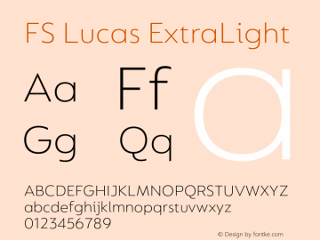 FS Lucas ExtraLight Version 1.03;PS 001.002;hotconv 1.0.88;makeotf.lib2.5.64775图片样张