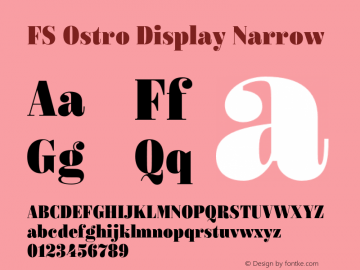 FS Ostro Display Narrow Version 1.02;hotconv 1.0.109;makeotfexe 2.5.65596图片样张