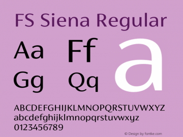 FS Siena Version 1.02;PS 001.001;hotconv 1.0.88;makeotf.lib2.5.64775图片样张